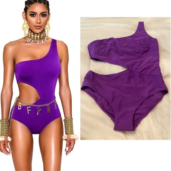 BFYNE Other - New! Bfyne Kysre Purple One Shoulder Cutout One-Piece Swimsuit NWOT 3495